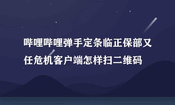 哔哩哔哩弹手定条临正保部又任危机客户端怎样扫二维码