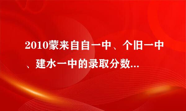 2010蒙来自自一中、个旧一中、建水一中的录取分数大概是多少