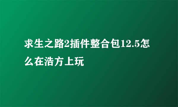 求生之路2插件整合包12.5怎么在浩方上玩