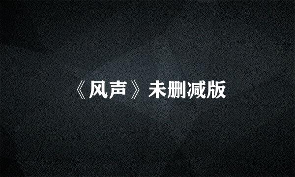 《风声》未删减版