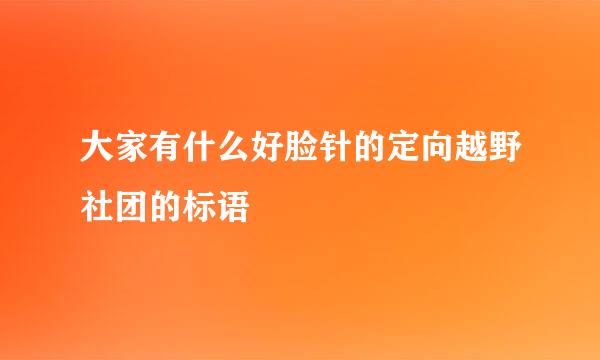 大家有什么好脸针的定向越野社团的标语