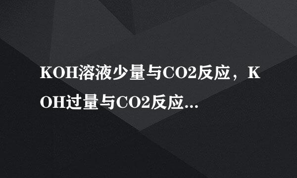 KOH溶液少量与CO2反应，KOH过量与CO2反应化学方程式和离子方程式