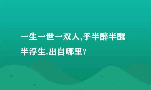 一生一世一双人,乎半醉半醒半浮生.出自哪里?