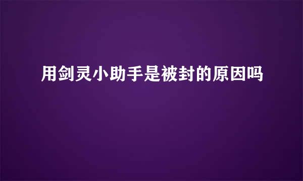 用剑灵小助手是被封的原因吗