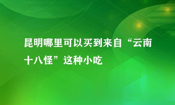 昆明哪里可以买到来自“云南十八怪”这种小吃