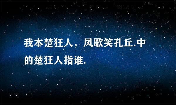 我本楚狂人，凤歌笑孔丘.中的楚狂人指谁.