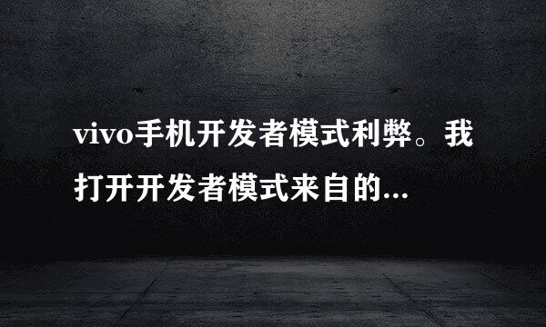 vivo手机开发者模式利弊。我打开开发者模式来自的开关之后，系统提示我开发模式易卡顿，提醒我关闭。我不