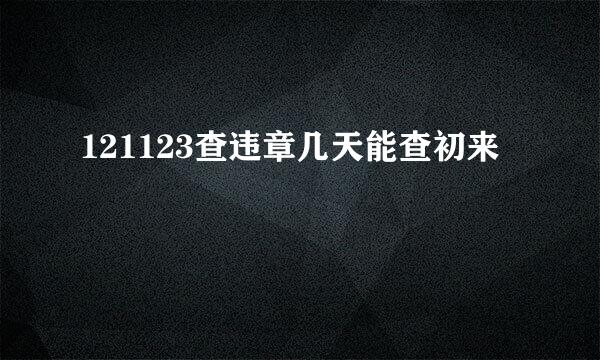 121123查违章几天能查初来