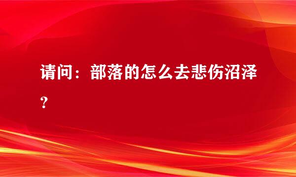 请问：部落的怎么去悲伤沼泽？