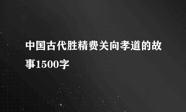 中国古代胜精费关向孝道的故事1500字