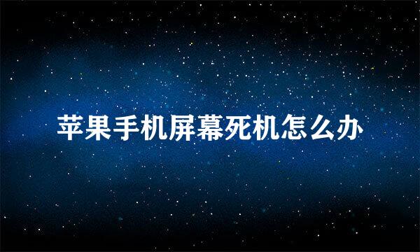 苹果手机屏幕死机怎么办