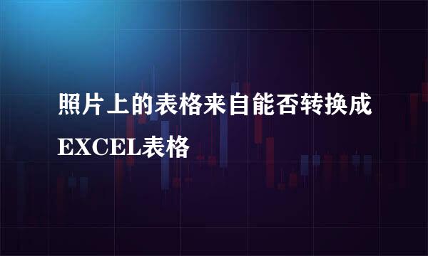 照片上的表格来自能否转换成EXCEL表格