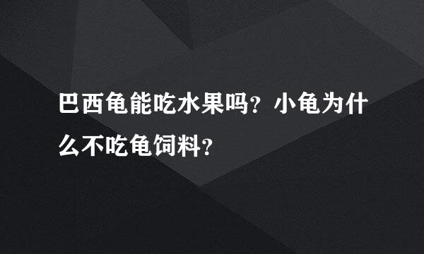 巴西龟能吃水果吗？小龟为什么不吃龟饲料？