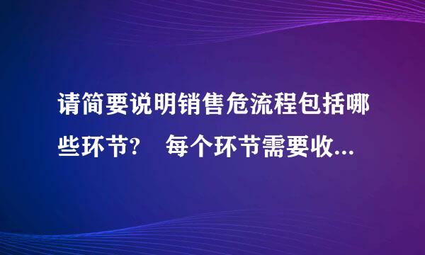 请简要说明销售危流程包括哪些环节? 每个环节需要收集那些信息?