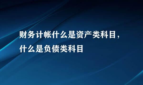 财务计帐什么是资产类科目，什么是负债类科目