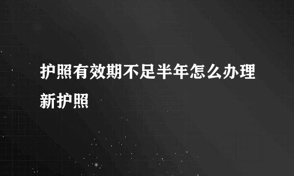 护照有效期不足半年怎么办理新护照