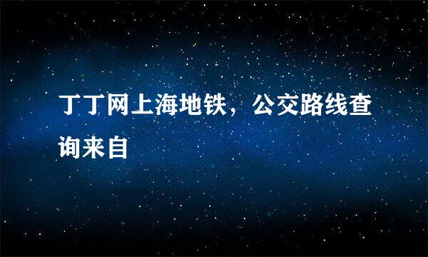 丁丁网上海地铁，公交路线查询来自