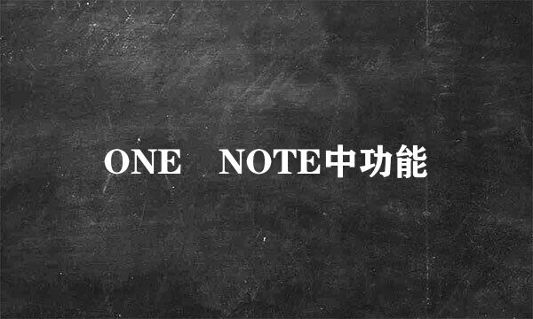 ONE NOTE中功能