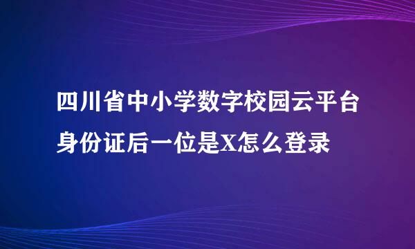 四川省中小学数字校园云平台身份证后一位是X怎么登录