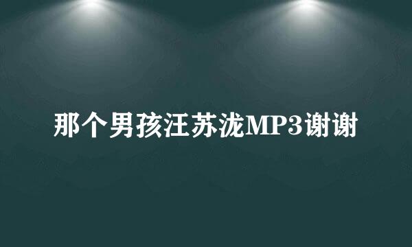 那个男孩汪苏泷MP3谢谢