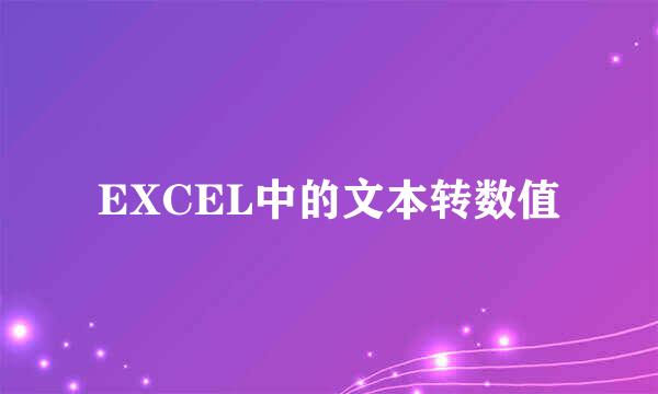 EXCEL中的文本转数值