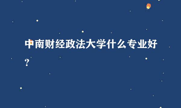 中南财经政法大学什么专业好？