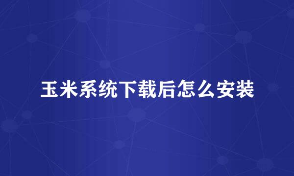 玉米系统下载后怎么安装