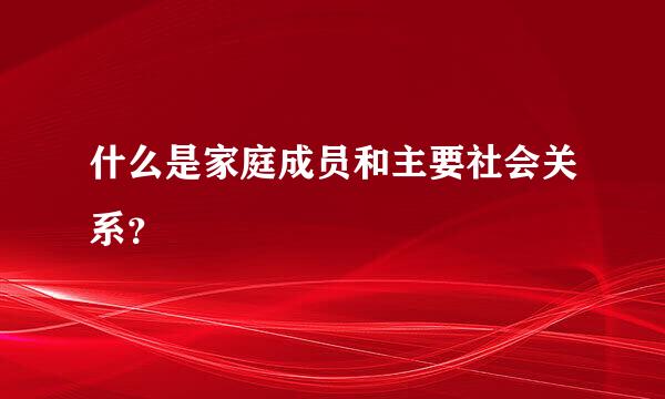 什么是家庭成员和主要社会关系？