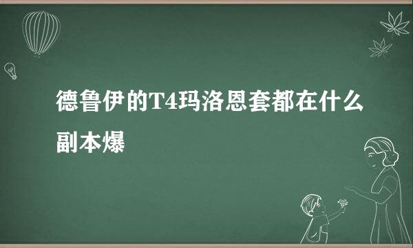 德鲁伊的T4玛洛恩套都在什么副本爆