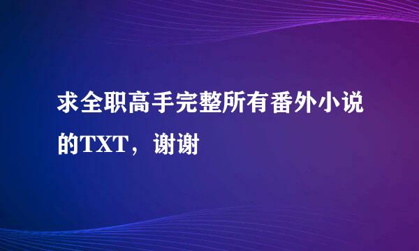 求全职高手完整所有番外小说的TXT，谢谢