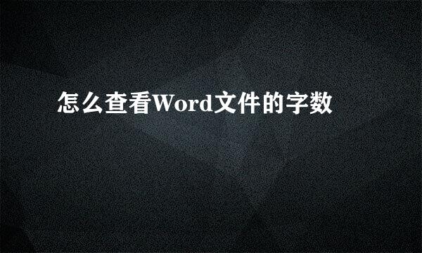 怎么查看Word文件的字数