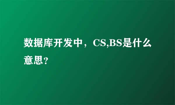 数据库开发中，CS,BS是什么意思？