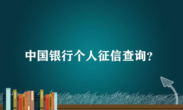 中国银行个人征信查询？