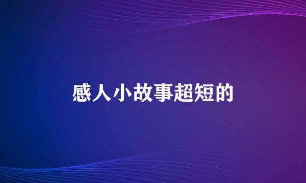 感人小故事超短的