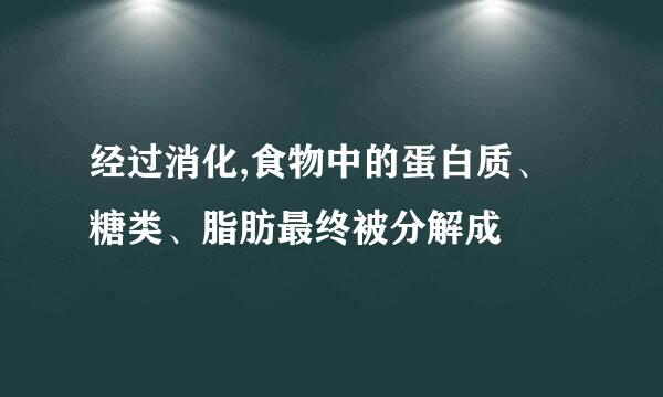 经过消化,食物中的蛋白质、糖类、脂肪最终被分解成