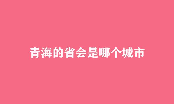 青海的省会是哪个城市