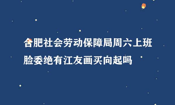 合肥社会劳动保障局周六上班脸委绝有江友画买向起吗