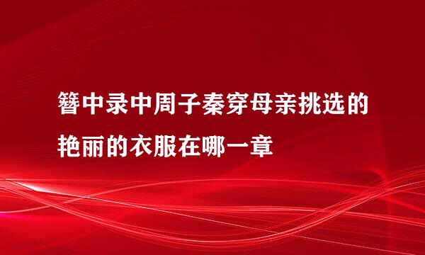 簪中录中周子秦穿母亲挑选的艳丽的衣服在哪一章