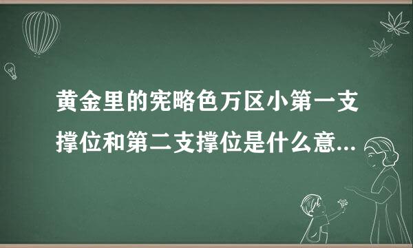 黄金里的宪略色万区小第一支撑位和第二支撑位是什么意思，阻位是什么意思，第一第二的怎么操作