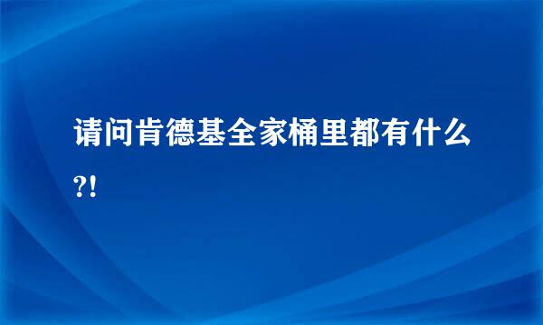 请问肯德基全家桶里都有什么?!