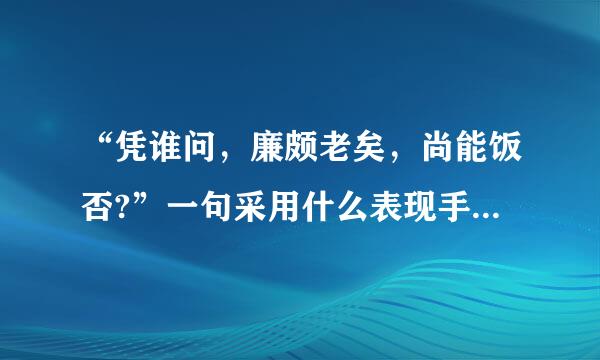 “凭谁问，廉颇老矣，尚能饭否?”一句采用什么表现手法?应识规如何理解?