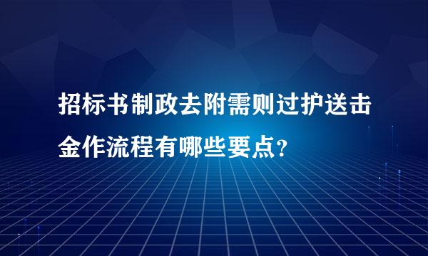 招标书制政去附需则过护送击金作流程有哪些要点？