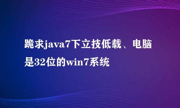 跪求java7下立技低载、电脑是32位的win7系统