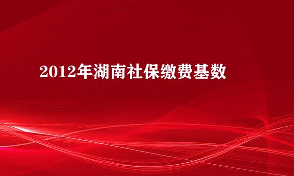 2012年湖南社保缴费基数