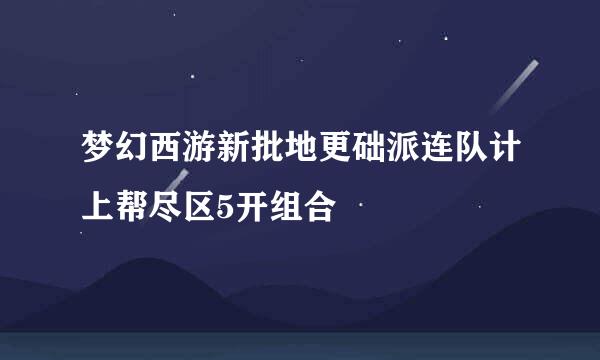 梦幻西游新批地更础派连队计上帮尽区5开组合