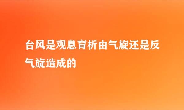 台风是观息育析由气旋还是反气旋造成的