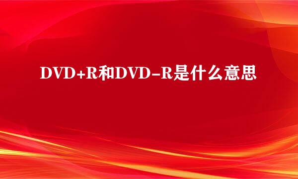 DVD+R和DVD-R是什么意思