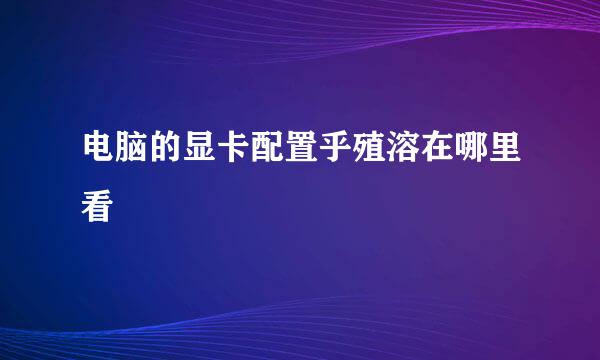 电脑的显卡配置乎殖溶在哪里看