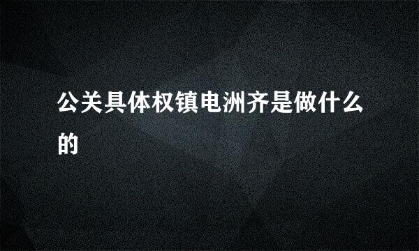 公关具体权镇电洲齐是做什么的