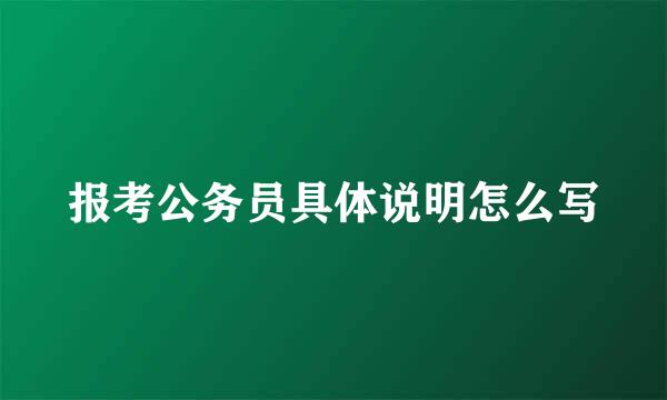 报考公务员具体说明怎么写